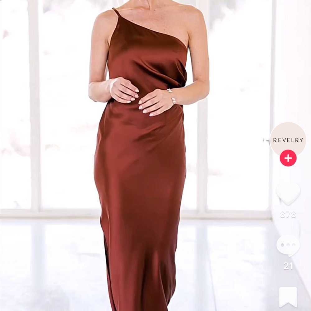 Revelry: Jade Bridesmaids Dress in Satin Copper